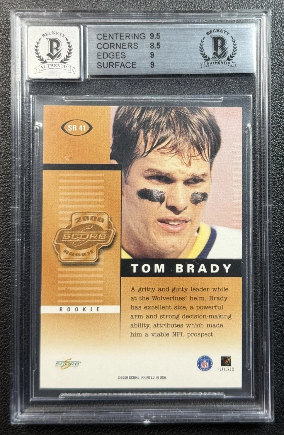 TOM BRADY BGS 9 2000 SCORE #SR41 ROOKIE PREVIEW 10 AUTO RC PATRIOTS MINT view 4
