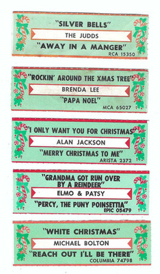 5 Country Christmas Jukebox Strips Brenda Lee, M Bolton, Judds, Jackson, Elmo &