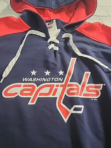 NHL Apparel Washington Capitals Lace-Up Hoodie Hooded Sweatshirt Mens M NEW - Picture 2 of 16