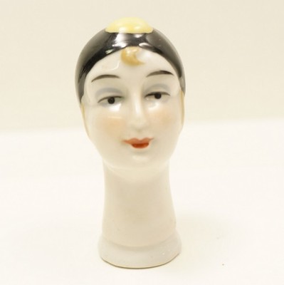 połowa lalki pierrot Half Doll Pincushion Styl Art Deco Styl Art Nouveau porcela