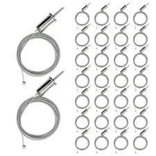 30 Pack Hexagon Garage Lights Suspension Cables Kit Steel Hanging Chains 1M /...