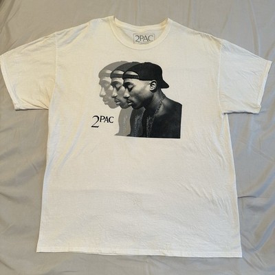 2Pac - Graphic Print White T shirt Size XL Gangster Rap Hip Hop West Coast