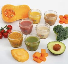 EVLA'S 4oz Glass Baby Food Containers 12 Pack Airtight Lids Freezer Safe Storage