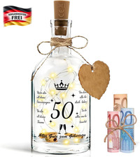 Leuchtende Flaschenpost zum 50. Geburtstag, G...