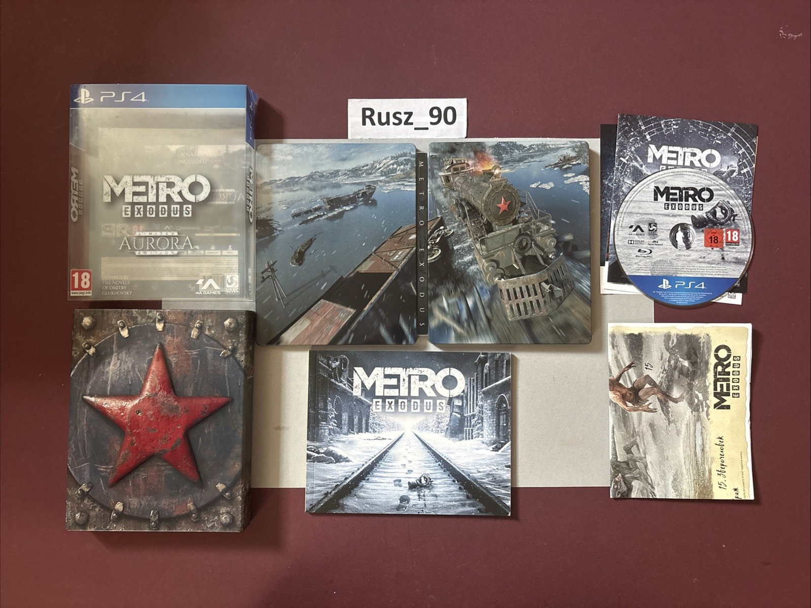 Metro Exodus Aurora Limited Edition PS4 Steelbook & Artbook UK PAL VG COND CIB