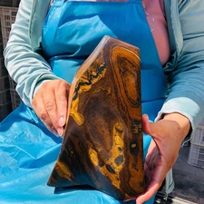 9.63LB  Natural Tiger's Eye Quartz Crystal Rough Mineral Specimen Healing