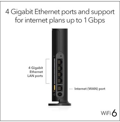 NETGEAR 4-Stream WiFi 6 Router (R6700AX)   Router Only, AX1800 Wireless Speed