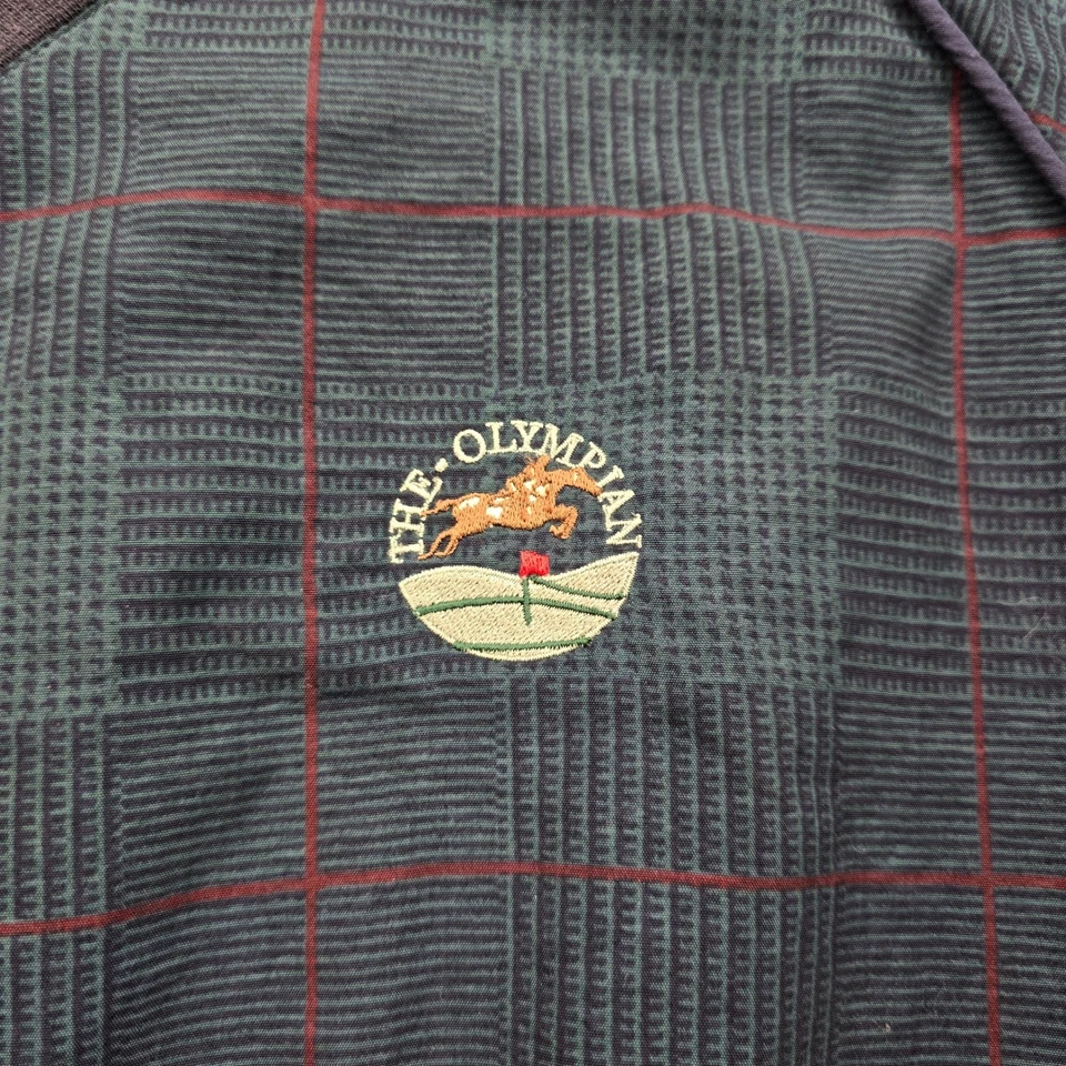 Chaqueta cortavientos Slazenger para hombre mediana a cuadros cuello en V de colección golf The Olympian Foto 3 de 4