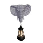 Outdoor Solar Elephant Statue Resin Figurine for Garden Lawn Porch Decoration