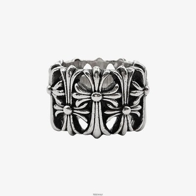 Chrom Herzen Friedhof Ring Sterlingsilber Q39OSACC 160260314 [U]