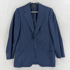 Vintage Hart Schaffner Marx Blazer Mens 40 Blue Two Button Notch Lapel Jacket