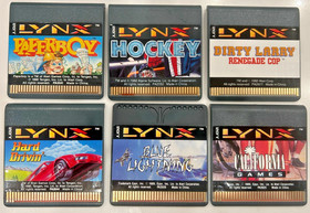 Atari Lynx Video Game Cartridges Lot Of 6 - Games Cartridges and Carrying Bag