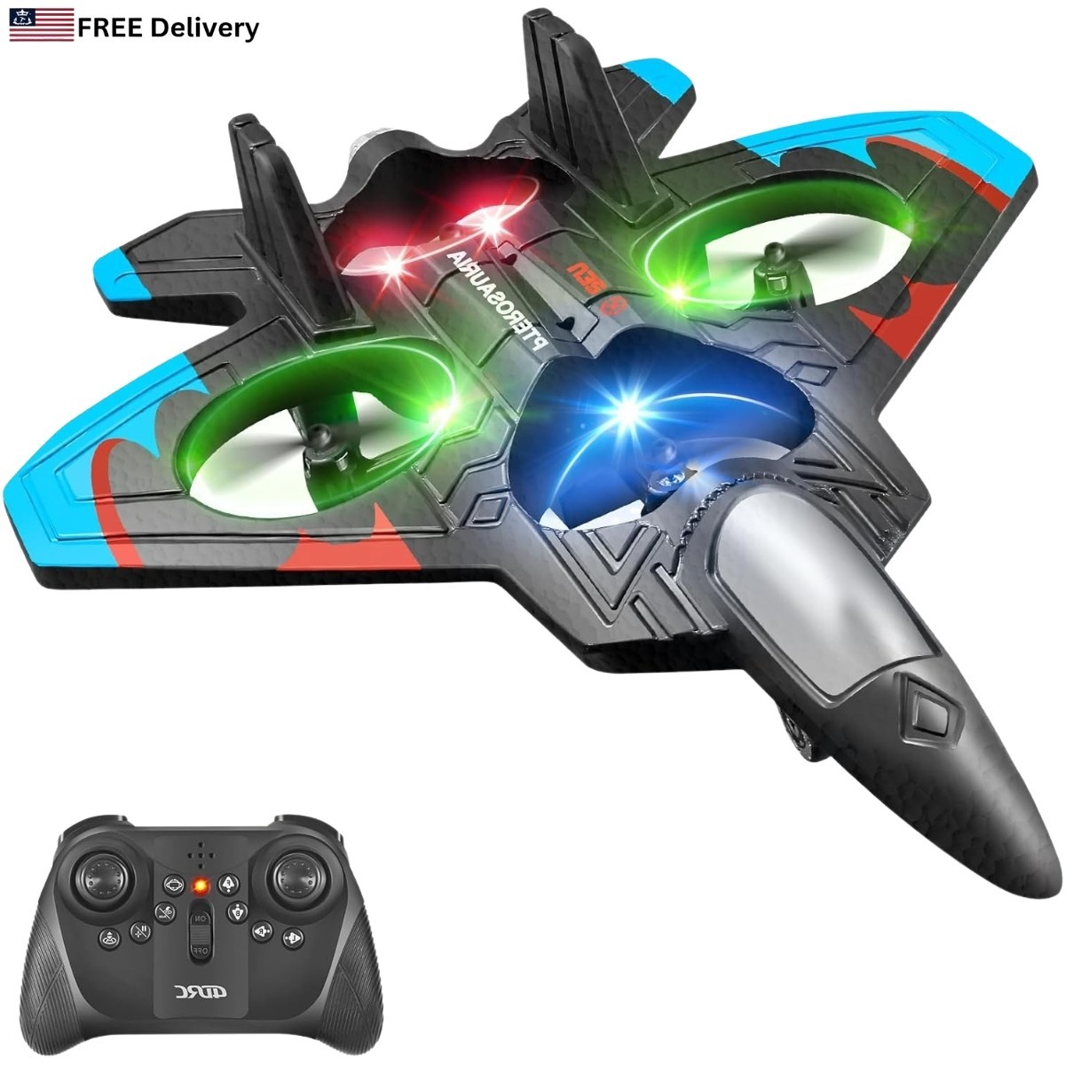 Remote Control Airplane 360 Flip Light Foam Aircraft Stunt Toy RC Fighter Jet