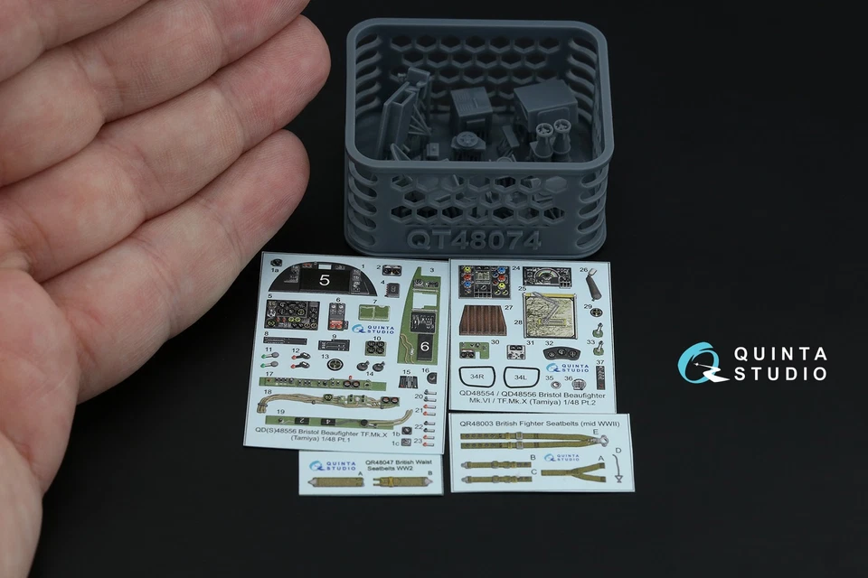 Quinta Studio 1/48 Bristol Beaufighter TF.Mk.X 3D-Interior (Tamiya) + parti 3D - Immagine 2 di 4