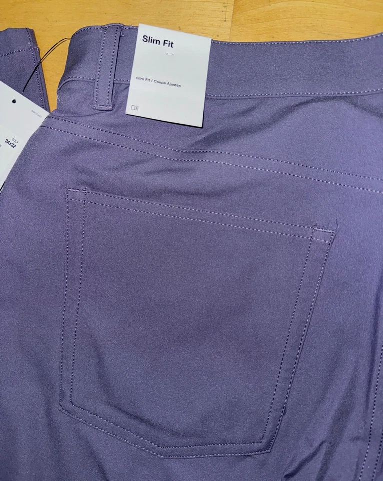 全新 男式 Nike Golf Repel 5 口袋 修身裤子 FD5615-509 薰衣草 尺寸 34 x 32 $100 — 第 3/4 张图片