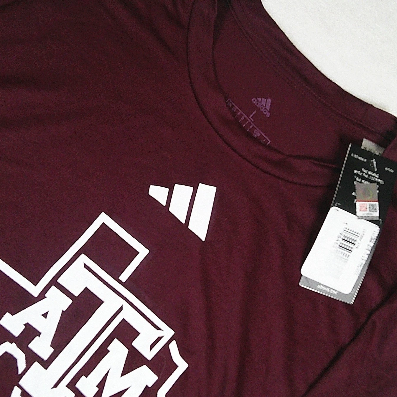 Adidas Texas A&M Aggies Mens Large Maroon Long Sleeve Performance Shirt HS9280