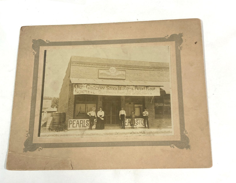 Large Cabinet Card Photograph Pearl IL Pearls Store  1900s Excellent Condition