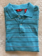 IZOD Golf Polo Shirt Men  s Size Large 100 Cotton Short Sleeve Blue Striped