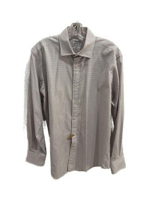 T.M.Lewin Luxury Slim Fit Two-Fold Cotton Checked Dress Shirt 16-35 
