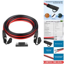 SAE Extension Cable 6FT 10AWG Tinned Copper Wire for Solar Battery RV Marine