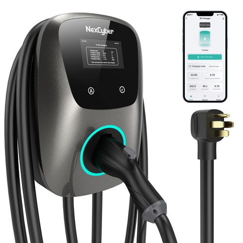 Chargeur Smart WiFi Niveau 2 EV pour tous les véhicules électriques non Tesla, câble 32A, 240V, 25ft