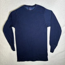 Vintage Duofold Shirt Mens Medium Thermal Wool Blend Base Layer Blue USA