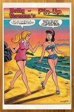 2013 Archie Comics Betty & Veronica Print Ad/Poster Beach Summer Swim Pop Art