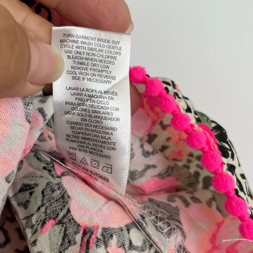 Betsey Johnson Pink Floral Cheetah Tunic Dress Girls Size 6 - Picture 8 of 9