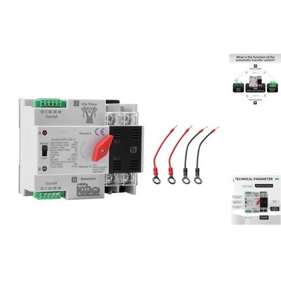 DIN Rail Mounted 100A AC110V Automatic Transfer Switch with Voltage Protection