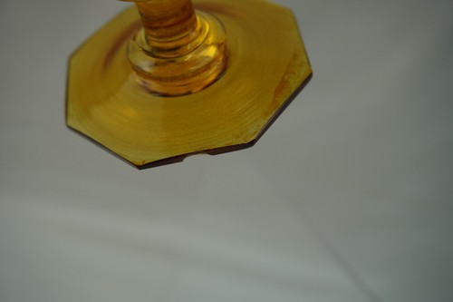 Moser Bohemian Amber Cut to Clear Wine Glass, 5 1/8" (#9) (G42) - Picture 9 of 9