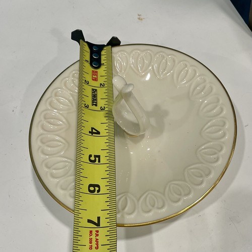Plato de caramelo y tuercas de pedestal Lennox de colección con mango (hecho en EE. UU.) ¡RARO! - Imagen 7 de 9