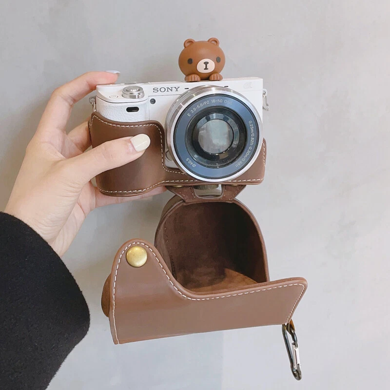 Funda de cuero PU para cámara con base correa para cinturón para Sony ZV-E10L ZVE10 ZV-E10 Foto 4 de 4