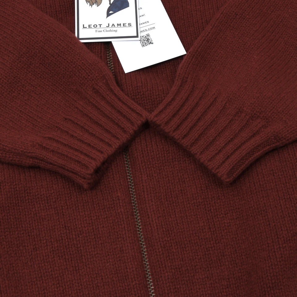 PETER SCOTT Strickjacke 100% Wolle Wool Gr 38 ca 52,5cm Zip Cardigan Rot Red Ros - Bild 3 von 4
