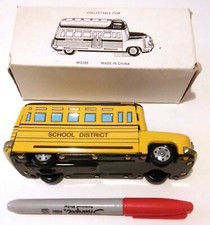 RARE NEW - WINDUP KIDS TOY TIN SCHOOL BUS MS 285 - KEY IS MISSING