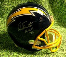 DAN FOUTS AUTOGRAPHED SAN DIEGO CHARGERS FS REP HELMET HOF 93 AASH