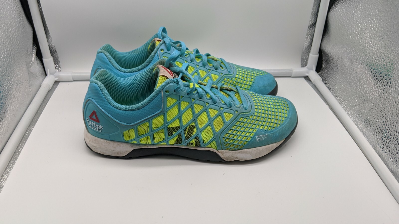 Reebok Crossfit CF74 Mens Black & Turqouise Sneakers … Gem