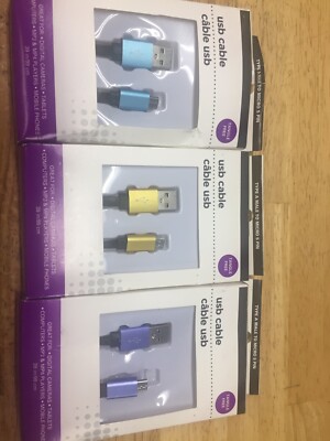 Micro 5 Pin To USB A Cable Android Samsung Galaxy Nexus LG HTC Nokia 3 Pcs MP3