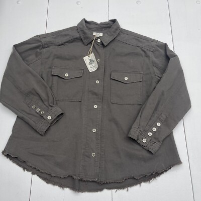 Easel Los Angeles Green Long Sleeve Button Up Women s Size Medium New