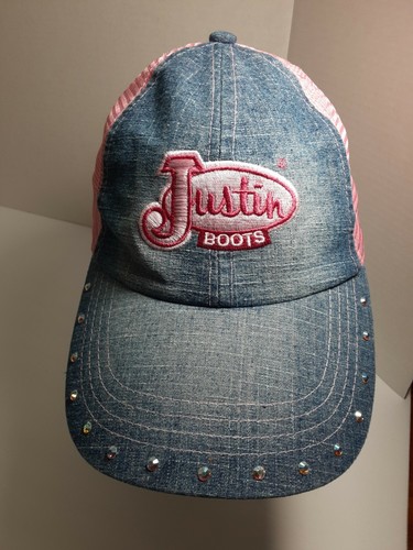 Justin Boots Pink Strapback Hat Cap 
