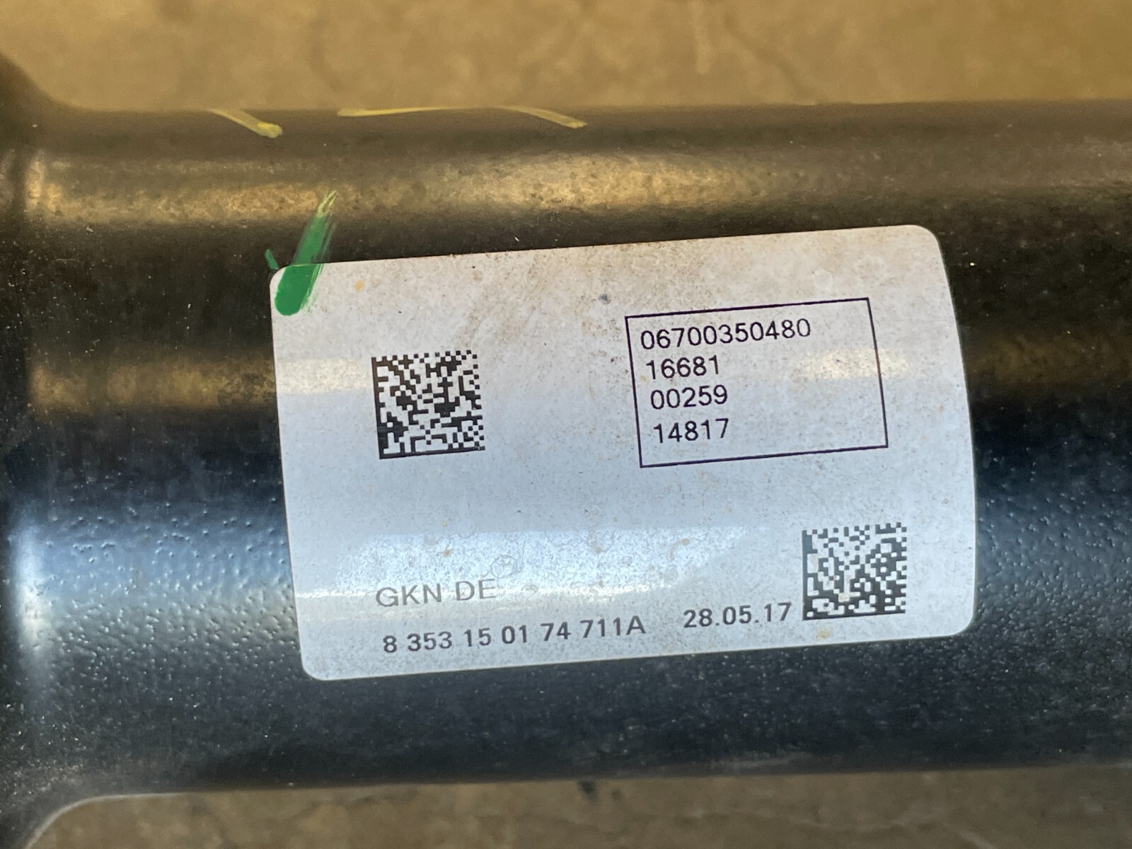 2017 2018 Maserati Levante Rear Driveshaft Shaft Propeller 3.0L AWD 1442 OEM