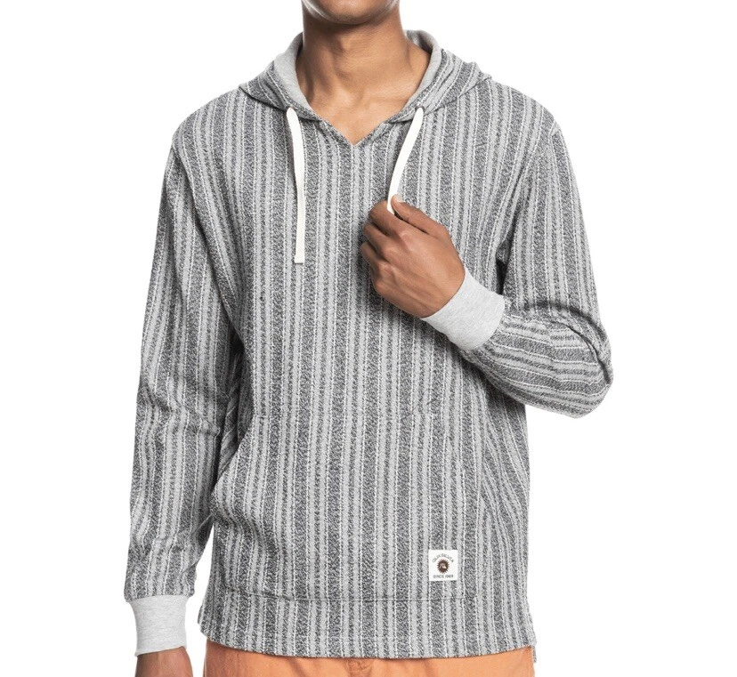 Quiksilver Men s Baja Surf Lightweight Stripe Fleece Hoodie NWT