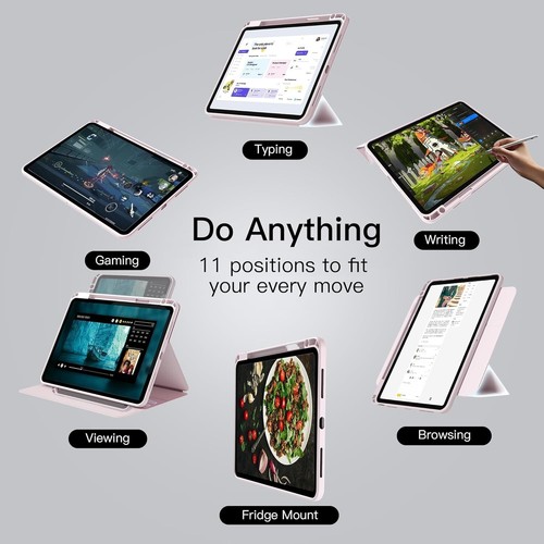 Nimin iPad 10th Gen Pink Case 2022 10.9” Dual Magnetic-Rotating 360° - 第 5/8 張圖片