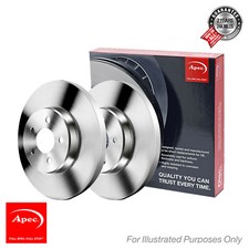 2x Brake Discs Solid For Citroen C4 X BD BE BF e-C4 Apec Red Rear
