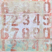 Abstract Painting on Paper, Numeric Painting, Acrylic Painting, Modern Painting