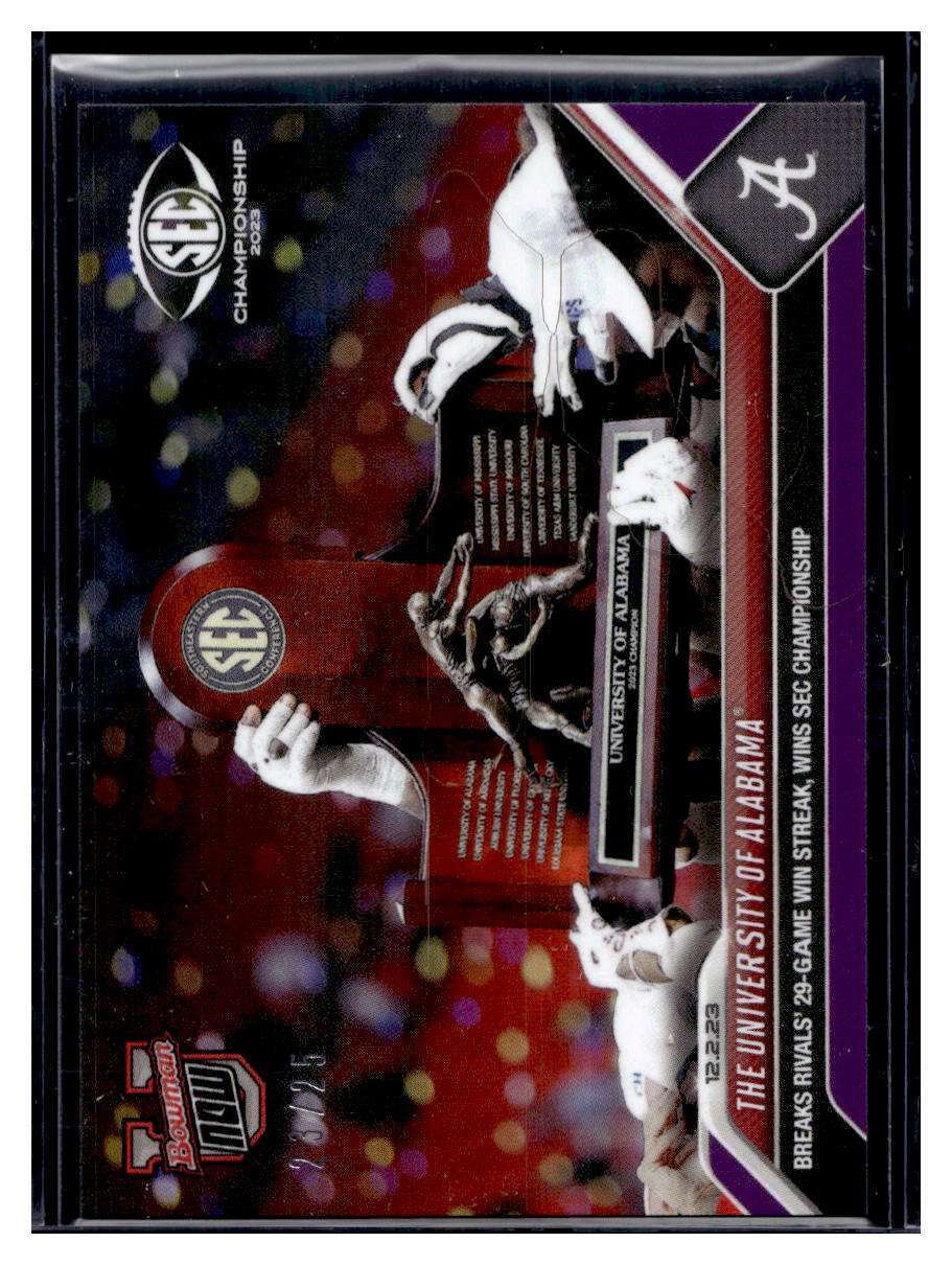 2023 Bowman U Topps Now #37 The University of Alabama Purple Parallel #d /25