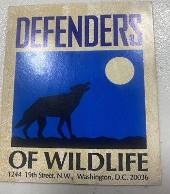 Vintage ASPCA Defenders Of Wildlife World Wildlife Fund Sticker Decal