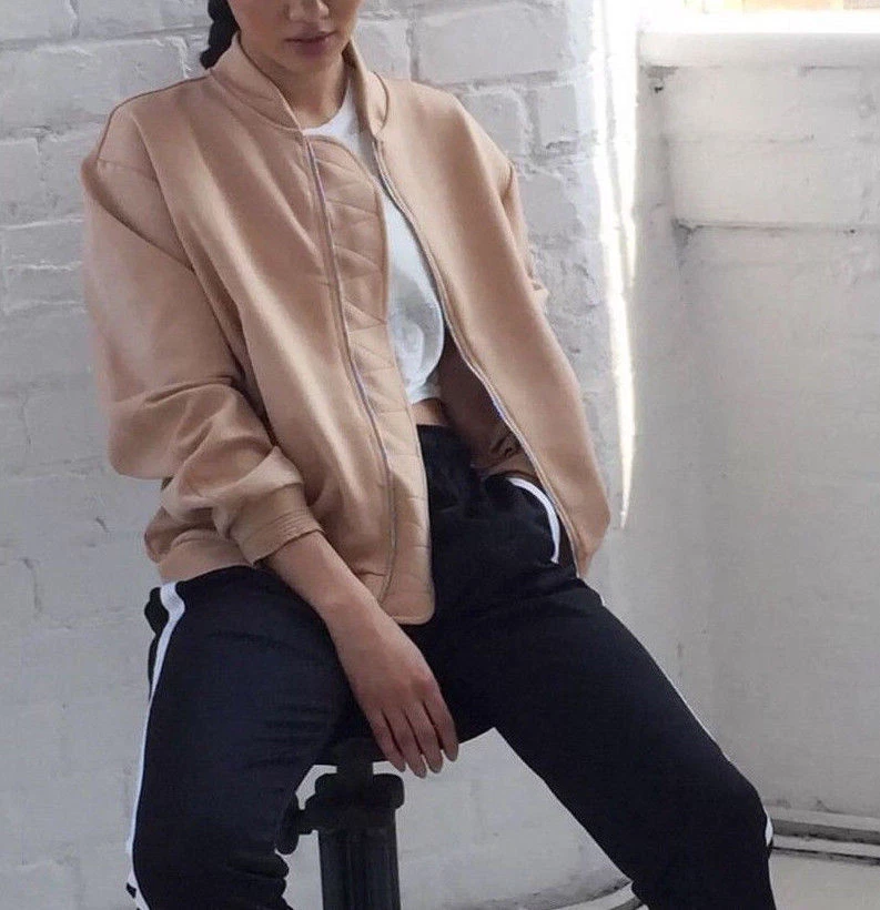 ZARA WOMAN NEW SCUBA NUDE SATIN STRETCH BOMBER JACKET REF. 0085/076 | eBay