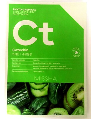 Missha Ct Catechin Phyto-Chemical Skin Supplement Sheet Mask New