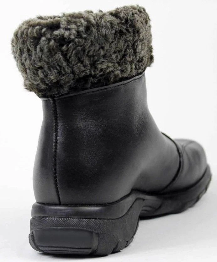 Новый MARTINO женщин кожи водонепроницаемый снег зима спереди молнии меха загрузки обуви Sz 8,5  - Изображение 4 из 4