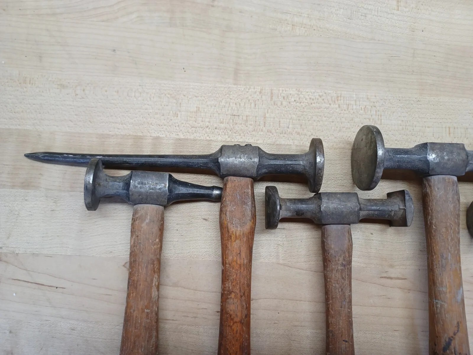 6 Vintage Snap On Auto Body Hammers eBay